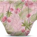Charlie Banana Reusable Potty Training Underwear with Snaps, Designed to minimize Accidents, Pink Forest, Size M (16-28 lbs) (Medium)