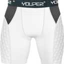 Youper Youth Elite Compression Padded Sliding Shorts w/Cup Pocket for Baseball, Football, Small