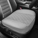 Leather Front Car Seat Cover, Anti-Slip Car Seat Bottom Covers, Full Wrapped Bottom Seat Protectors with Storage Pocket, Universal Comfortable Seat Cushion Fit Vehicles SUVs Trucks (Gray)