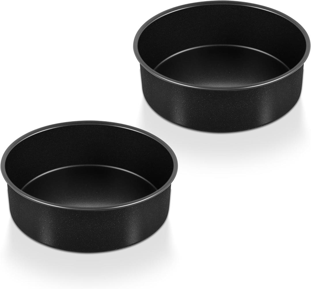 P&P CHEF Non-stick Cake Pan Set of 2,6 Inch Round Baking Cake Pans Tins for Tier Smash Cakes, Non-Toxic & Solid, Stainless Steel Core & Leak-Proof, 2Pcs