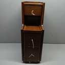 Narrow Nightstand with 3 Drawers,Solid Wood Small Nightstand Walnut, Modern Small Bedside Tables for Bedroom(Fully Assembly) (Walnut)