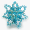 5 pcs Blue Glass and Acrylic Bead Sunflower Stretch Ring