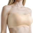 Strapless Bra for Women Push Up Invisible Support Underwire Bra Beige (Beige, Small)