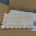 Natural 100% Marble Vanity Tray Luxury Scalloped Marble Storage Rectangle Italian Travertine Tray for Home Decor Stone Tray for Bathroom/Kitchen/Candle Key (Rectangle-11.8 * 7.4-Beige Travertine)
