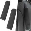 gunhunt 2 PCS Car Seat Belt Shoulder Pad, 9.7" x 2.5" Soft Plush Sweat-Absorbent and Breathable Seat Belt Protector, Relieves Shoulder Neck Pressure Accessory, Universal for Car and Backpack (Black)