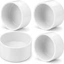 4 Pcs 4 Inch PVC End Cap Fittings, SCH40 PVC Pipe Caps for 4.50 in OD Pipe, Heavy Duty White Socket Pipe End Caps for Plumbing, Irrigation, DIY Furniture & Garden Frames - White