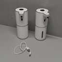 2 Pack Automatic Foaming Soap Dispenser Touchless, USB Rechargeable Smart Hand Soap Dispenser, 6-Level Adjustable, 12.8oz/380mL Wall Mount for Bathroom Kitchen Dish Soap-White