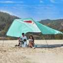 Beach Wind-Powered Shade Canopy, Portable Sun Shelter Tent, UPF 50+ UV Protection, Lightweight, Easy Set Up, 150 Sq. Ft. of Shade for up to 6 People, Blue Tint Shark