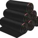 4 Gallon Drawstring Garbage Bags, Drawstring Trash Bags, Trash Bags for Office,Bathroom, Kitchen,Bedroom,6rolls/120 Counts(Black)