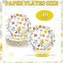 40 Pcs Spring Floral Paper Plates | 7 Inch Assorted Wildflower Disposable Dessert Plates for Garden Party, Baby Shower, Birthday & Spring Party Decorations