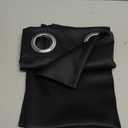 ChrisDowa Small Window Curtains 40 inches Long for Bedroom - Grommet Short Thermal Insulated Room Darkening Curtains for Kitchen (1 Panel, Black, 29 x 40 Inch)