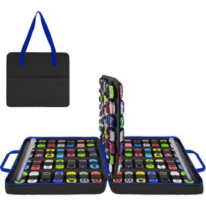 Carrying Case for 104 Toy Car Storage, Portable Container Carrier Organizer (Black)