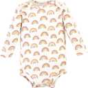 Hudson Baby baby-girls Cotton Long-sleeve Bodysuits 3-pack (3-6 Months, Sunshine Rainbows)