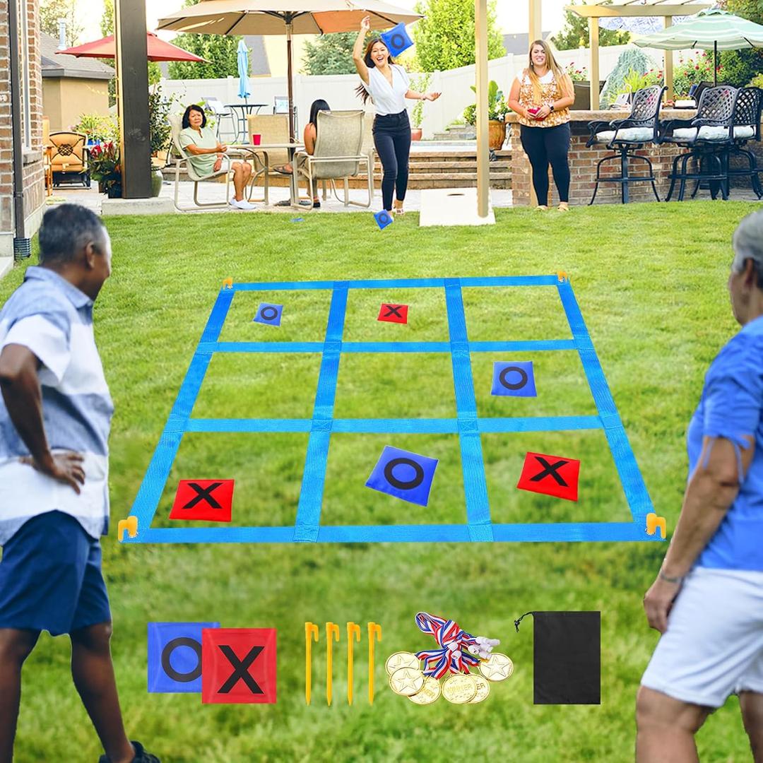CWLAKON Outdoor Giant Tic Tac Toe Bean Bag Toss Games for Kids Adults Family, Large Outside Lawn Yard Backyard Carnival Field Day Game, Beach Picnic Camping Birthday Party Family Reunion Games CWLAKON Outdoor Giant Tic Tac Toe Bean Bag Toss Games for Kids Adults Family, Large Outside Lawn Yard Backyard Carnival Field Day Game, Beach Picnic Camping Birthday Party Family Reunion Games