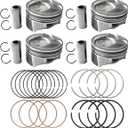 4PCS Oversize +0.50MM Piston & Rings Set Compatible with Kia Soul Forte Hyundai Tucson Elantra 2.0L G4NC 2014 2015 2016 2017 2018 2019 Replace 23041-2E200 Engine Piston Pin Piston Ring