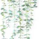 Fake Hanging Plant Eucalyptus Artificial Faux Plants Indoor Small Wall Greenery Decor for Shelf with Black Pot Soft Green 1PCS 23Inch Long