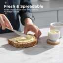 Libken French Butter Crock Marble Butter Keeper with Real Marble and Wood, Easy to Clean, Versatile Storage, Effortless Freshness, 135ml Capacity Airtight Water Seal, Keeps Butter Fresh & Spreadable