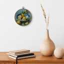 TLESKE Vintage Italian Lemon Kitchen Round Wall Art Decor Framed 10x10, Mediterranean Lemon Chinoiserie Bow Canvas Wall Art Prints Artwork, Summer Hanging Wall Picture Decor for Home Dining Room