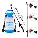 Kitahara 1.3 Gallon Garden Pump Pressure Sprayer with Pressure Relief Valve, Adjustable Shoulder Strap and Nozzles, for Yard Lawn Weeds Plant Water