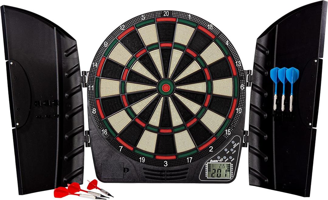 Franklin Sports Electronic Dart Board Sets - Soft Tip Electric Dartboard with Digital Scoreboard - (6) Darts Included, 15"