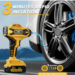Cordless Tire Inflator Portable Air Compressor for Dewalt 20V Max - with 4AH Battery and Charger - 160PSI Electric Powered Digital Gauge Air Pump for Car, Motorcycle & Bike Tires and More