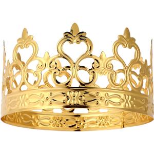 Cake Crown Decorative Crown Ornament Baking Cake Adornment Crown Birthday Cake Decoration for Wedding Birthday Party (Golden)
