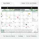 Ospelelf Desk Calendar 2026-2027, Magnetic Fridge Wall Calendar, 18 Month Monthly Large 17" X 12" Calendar Planner with Plastic Cover, January 2026 - June 2027 Green Plant