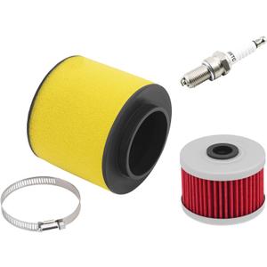 Air Filter 17254-HN5-670 &Oil Filter & Spark Plug Compatible with Honda Rancher TRX350FE TRX350FM TRX350TE TRX350TM 2000 2001 2002 2003 2004 2005 2006 10-99200