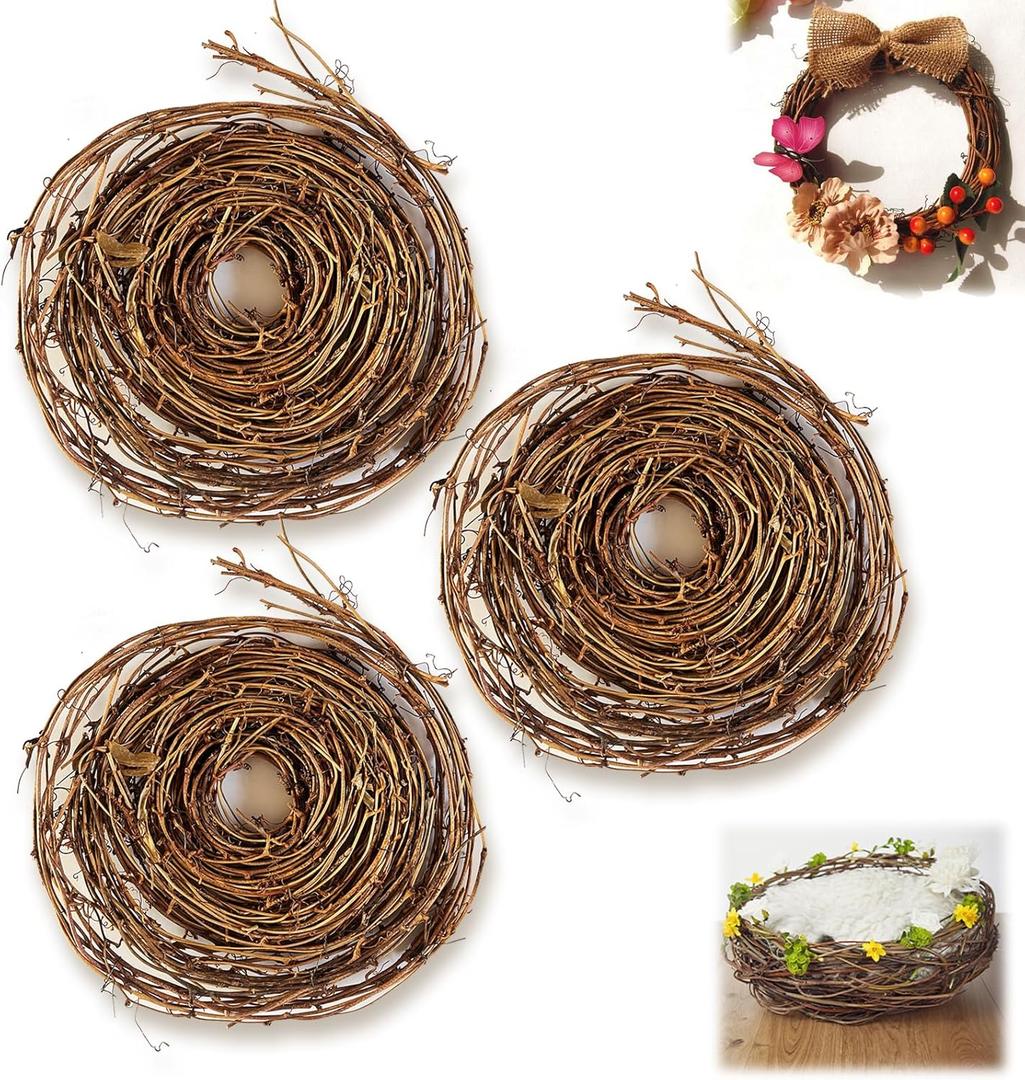 3 PCS 15FT Grapevine Garland - DIY Crafts Natural Grapevine Twig Vines, Garland Wreaths for Wedding, Christmas, Hoilday, Wall Door Decor
