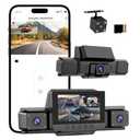 4-Channel 360 Dash cam Front and Rear FHD 1080P 180 Rotating Side-View Camera APP Control reversing Display Collision Detection Parking Monitoring Loop Recording | Suitable for sedans and SUVs