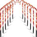 Biswing Christmas Outdoor Candy Cane Lights, 12 Pcs Christmas Pathway Markers with 72 Count Warm White Lights, Connectable for Indoor Outdoor Holiday Walkway Patio Garden Ornament