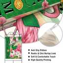 Artofy Welcome St. Patrick's Day Flamingo Bird Large Decorative House Flag, Rainbow Lucky Shamrock Clover Yard Garden Outside Decor, Spring Irish Gold Coin Outdoor Home Decoration Double Sided 28 x 40