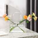 Purse Vase for Flowers, Clear Acrylic Bag Vase, Modern Aesthetic Vases for Home Decor, Decorative Tote Bag Vases for Wedding, Living Room, Bedroom, Table, Office (White)