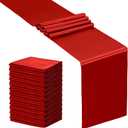 SiinvdaBZX 24 Pcs Red Satin Table Runner 12 x 108 inches Long, Bright Smooth Satin Wedding Table Runner Decorations for Birthday Parties, Buffet, Banquets, Graduations, Engagements