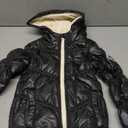 WeatherTamer Girls' Fleece-Lined Hooded Puffer Jacket, Black, 4