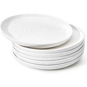 Sweese Dessert Plates, 7.8 Inch Porcelain Round Salad Plates Set of 6, Small Appetizer, Small Dish Set, Microwave & Dishwasher Safe, Scratch Resistant Slates set, White
