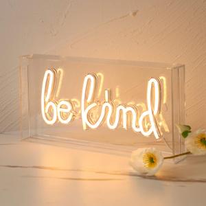 Be Kind Neon Letters Sign Be Kind Sign Neon Table Sign Hangable Neon Wall Signs for Girls Room Decor Home Bedroom, Pub, Hotel, Beach, Cocktail, Christmas Gift (Warm White-Be Kind)