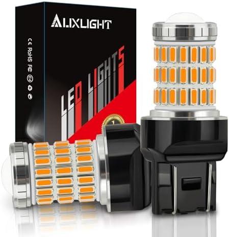 AUXLIGHT 7440 7441 7443 7444 T20 992 W21W LED Bulb Amber Yellow, Ultra Bright 60-SMD Replacement Need Extra Load Resistor for Blinker Lights, Turn Signal/Parking Lights, Brake/Tail Lights (Pack of 2)