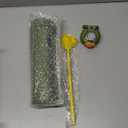 chunmo 32 oz Glass Water Bottles with 2 Lids-Handle Spout Lid & Straw Lid, 1 Liter Motivational Borosilicate Water Bottle with Time Marker and Silicone Sleeve,Leakproof-Army Green-1 Pack