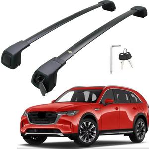 Upgraded Roof Racks for 2024 2025 2026 Mazda CX-90 CX90 PHEV Roof Rack Cross Bars Luggage Rail Carrier Anti Theft Lockable Black Accessories