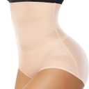 Tummy Control Shapewear Panties for Women High Waisted Body Shaper Slimming Shapewear Underwear Girdle Panty (X-Large, Beige-no Roll)