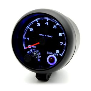 Geevorks 3.75'' 12V Automotive Replacement Tachometers 0-8000RPM Blue Light, RPM Tachometer for 1-8 Cylinder Gasoline Vehicles, 1-2 Cylinder New Motorcycles