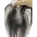 Anemone Human Hair Topper for Women 11" Clip in Bangs 9g Ultra-Light Borderless Swiss Lace Hairpiece for Thinning & Grey Hair (7 * 11 Brown Mid Bangs)