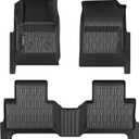 Floor Mats Compatible with 2015-2022 Chevy Colorado/GMC Canyon Crew Cab, All Weather TPE Floor Liners, Custom Fit Car mats, 1st & 2nd Row, Black