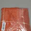 ZeeMart Grid Embroidered Hemmed Tablecloths, Orange 60x104 Inch, Farmhouse Style Heavy Weight Cotton Linen Burnt Orange Fall Tablecloths, Boho Plaid Water Resistant Rectangle Table Cloth