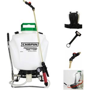 Chapin International Chapin 62000 Tree/Turf Pro Commercial Backpack Sprayer with Control Flow Valve Technology for Fertilizer, Herbicides and Pesticides, 4 gal, Translucent White