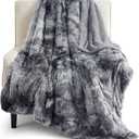 Bedsure Fluffy Throw Blanket Gifts for Women Men, Soft Fleece Sherpa Cozy Fuzzy Plush Warm Minky Thick Faux Fur Throw for Couch, Bed, Home Living Room Decor Spring Blanket Gifts for Mom Dad, Grey (Throw (50" x 60"), 08- Tie Dye Grey)