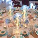Hungdao 3 Pcs Jellyfish Lanterns Decorations with LED Lights 16.5" Stand Glowing Jellyfish Table Decor Centerpiece for Ocean Under the Sea Theme Birthday Party Mermaid Party Nautical Decor