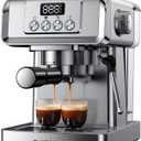 SHARDOR 20-Bar Espresso Machine for Home Barista, Built-In Steam Wand for Latte & Cappuccino, Stainless Steel Coffee Maker with Temp Display, 1350W, 60oz Water Reservoir