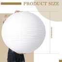 Glooglitter 5 Pcs 30 Inch Large White Paper Lanterns Gaint Chinese Moon Round Paper Lamp Japanese Jumbo Hanging Lanterns for Wedding Graduation Bridal Shower Birthday Party Supplies Decoration